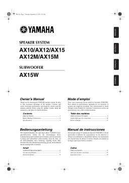 Yamaha AX-10 Manuel utilisateur