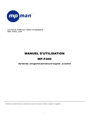 Mode d'emploi | MPMan MP F400 Manuel utilisateur | Fixfr