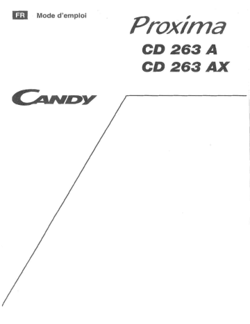 Manuel du propriétaire | Candy CD 263 AX Manuel utilisateur | Fixfr