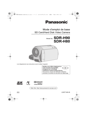SDR H90 | Panasonic SDR H80 Mode d'emploi | Fixfr