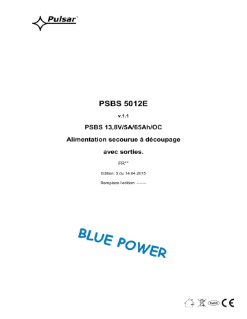 Mode d'emploi | Pulsar PSBS5012E - v1.1 Manuel utilisateur | Fixfr