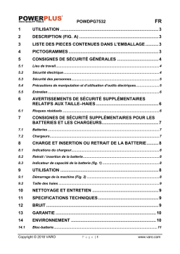 Powerplus POWDPG7532 Manuel utilisateur