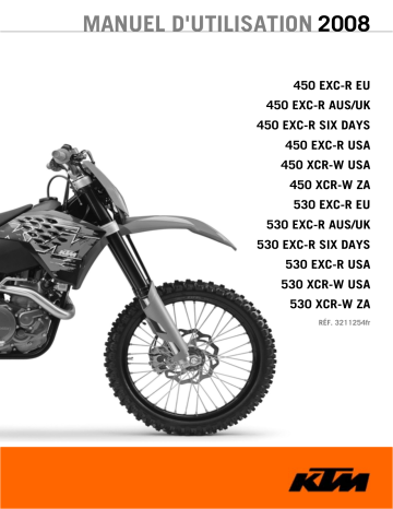 Manuel du propriétaire | KTM 450 EXC-R USA Manuel utilisateur | Fixfr