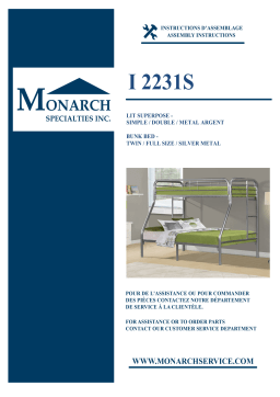 Monarch Specialties I 2231S BUNK BED Manuel utilisateur