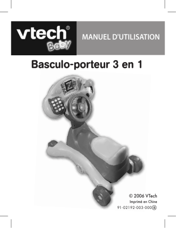 Manuel du propriétaire | VTech BASCULO-PORTEUR 3 EN 1 Manuel utilisateur | Fixfr