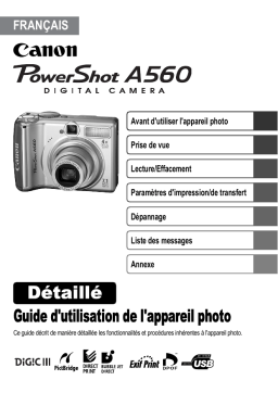 Canon PowerShot A560 Manuel utilisateur