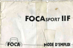 Foca FocaSport IIF Mode d'emploi