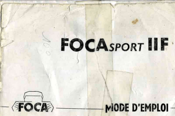 Foca FocaSport IIF Mode d'emploi | Fixfr