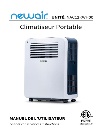 NewAir AC-12200E Compact Portable Air Conditioner Manuel utilisateur | Fixfr