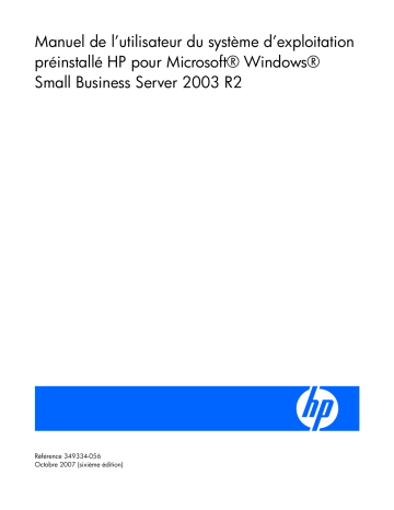 Manuel du propriétaire | HP PROLIANT DL320 G3 SERVER Manuel utilisateur | Fixfr