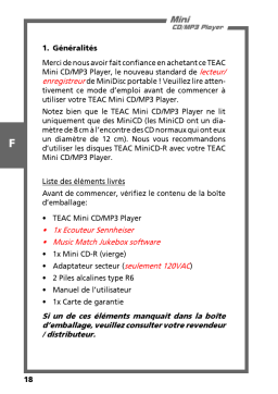 TEAC MP-330 MINI Manuel utilisateur