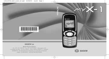 Mode d'emploi | Sagem myX.1 Manuel utilisateur | Fixfr