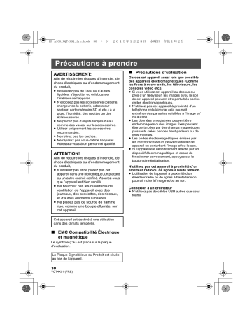HX A100D | Guide de démarrage rapide | Panasonic HX A100E Manuel utilisateur | Fixfr
