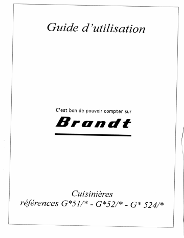 Manuel du propriétaire | Brandt GB51 Manuel utilisateur | Fixfr