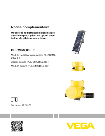 PLICSMOBILE S81 | Vega PLICSMOBILE B81 External battery or accumulator unit for PLICSMOBILE Manuel utilisateur | Fixfr