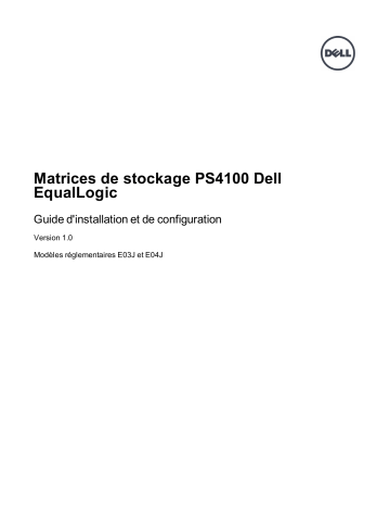 Dell EqualLogic PS4100XV storage Guide de démarrage rapide | Fixfr