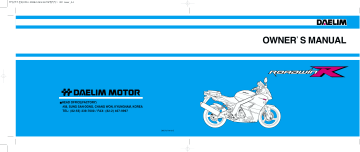 Manuel du propriétaire | DAELIM ROADWINR Manuel utilisateur | Fixfr