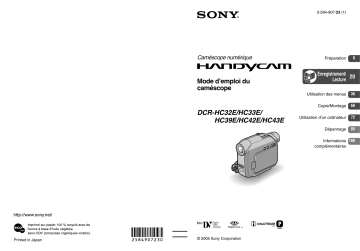 DCR HC32E | DCR HC33E | DCR HC42E | DCR-HC43E | DCR-HC32E | DCR HC43E | DCR-HC33E | DCR-HC39E | DCR-HC42E | Sony DCR HC39E Mode d'emploi | Fixfr