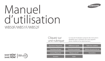 WB51F | WB52F | Mode d'emploi | Samsung WB50F Manuel utilisateur | Fixfr