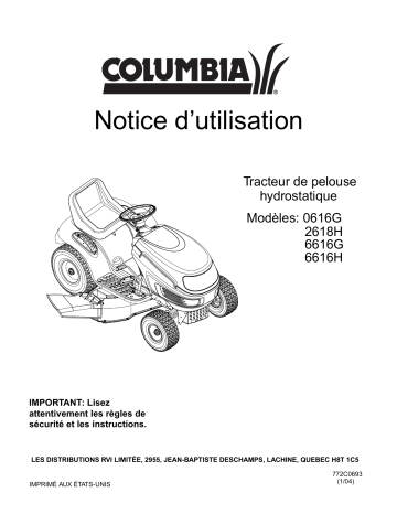 Manuel du propriétaire | Columbia 6616G Tondeuse à gazon Manuel utilisateur | Fixfr