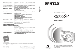 Pentax Série Optio SV Mode d'emploi