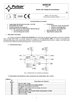 Pulsar DCDC20 Manuel utilisateur