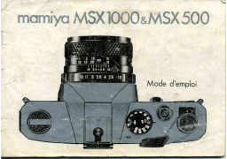 Mamiya MSX 500 Manuel utilisateur