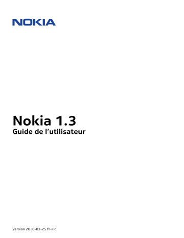 Manuel du propriétaire | Nokia 1.3 Manuel utilisateur | Fixfr