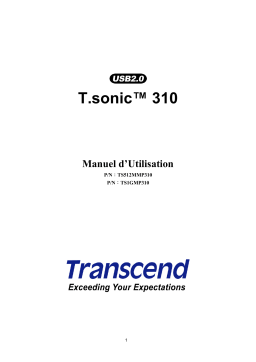 Transcend MP 310 Manuel utilisateur