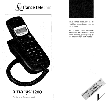 Manuel du propriétaire | FRANCE TELECOM AMARYS 1200 Manuel utilisateur | Fixfr