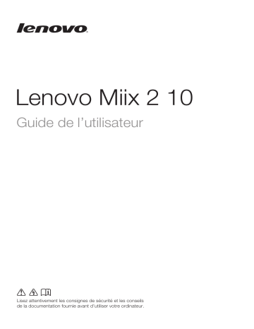 Mode d'emploi | Lenovo Miix 2 10 Manuel utilisateur | Fixfr