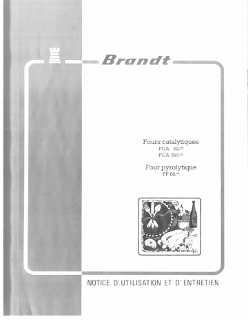 Manuel du propriétaire | Brandt FP662BB Manuel utilisateur | Fixfr