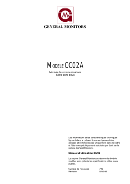 General Monitors CC02A Serial Communications Module Manuel du propriétaire