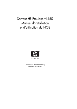 HP PROLIANT ML150 SERVER Manuel utilisateur