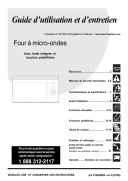 Frigidaire FMV157GB Manuel utilisateur