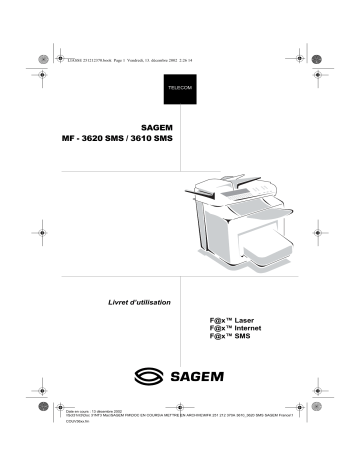 Manuel du propriétaire | Sagem MF 3620 SMS Manuel utilisateur | Fixfr