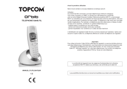 Topcom ORBIT Manuel utilisateur