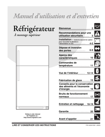 Manuel du propriétaire | Aeg-Electrolux FRT18S6AW Manuel utilisateur | Fixfr