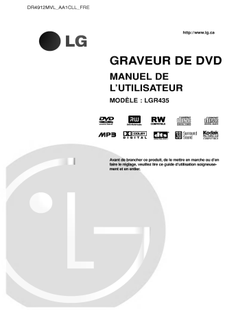 LG DR4912MVL Manuel du propriétaire | Fixfr