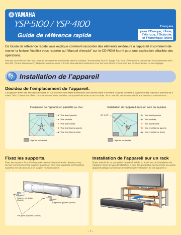 Manuel du propriétaire | Yamaha YSP-4100 Manuel utilisateur | Fixfr