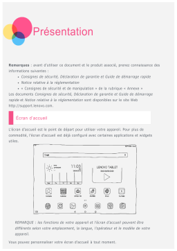 Lenovo Yoga Tablet 2 Pro-1380 Manuel utilisateur