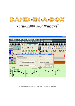 BAND IN A BOX 2004 Windows Manuel utilisateur