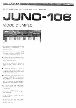 Roland JUNO-106 Manuel utilisateur