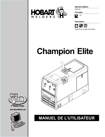 Manuel du propriétaire | HobartWelders CHAMPION ELITE  Manuel utilisateur | Fixfr