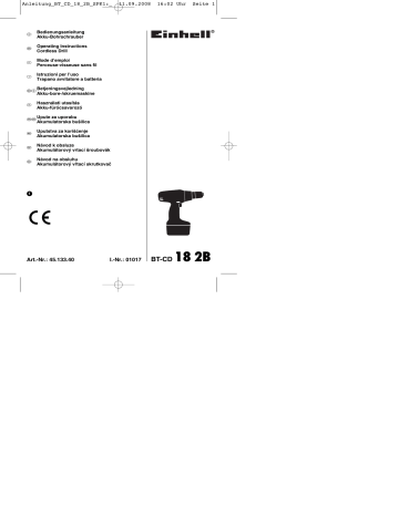 Manuel du propriétaire | EINHELL BT-CD 18 2B Manuel utilisateur | Fixfr