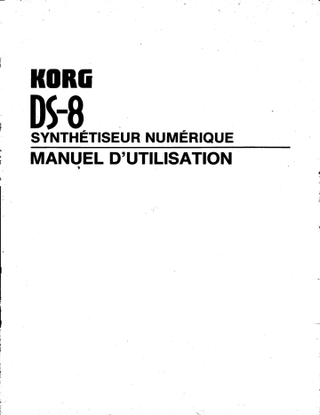 Manuel du propriétaire | Korg DS-8 Manuel utilisateur | Fixfr