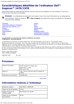 Dell Inspiron 14z 1470 laptop spécification