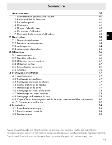 Manuel du propriétaire | Smeg SFT105S Manuel utilisateur | Fixfr