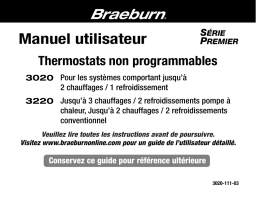Braeburn 3220 Premier Non-Programmable Thermostat Manuel utilisateur