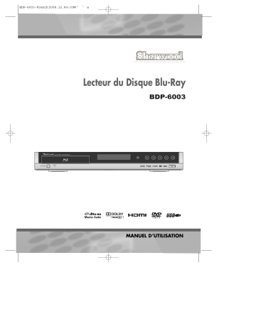 Manuel du propriétaire | Sherwood BDP-6003 Manuel utilisateur | Fixfr